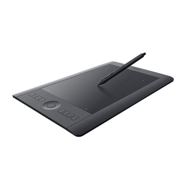 wacom intuos pro medium tablet angled right with pen