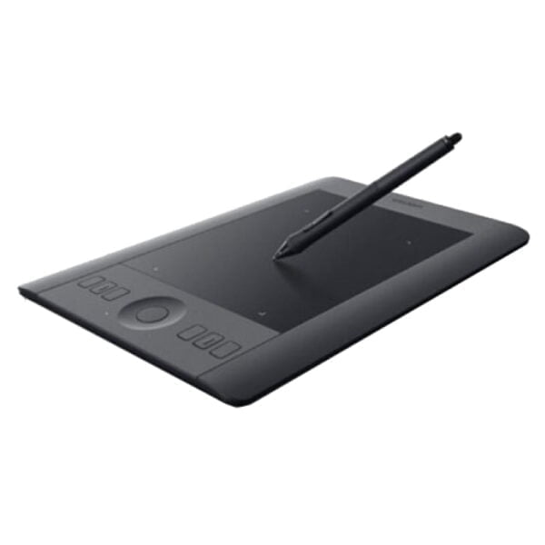 wacom intuos pro small tablet angled right with pen