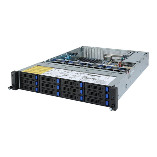 HPC-R1640A-U2 Front Right Open 3rd Gen AMD EPYC 2U Server