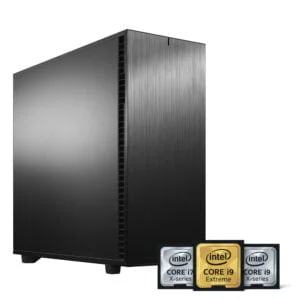 WS ICX Intel Core X-Series Workstation Chassis Front Left With Intel Core-X Series Logo
