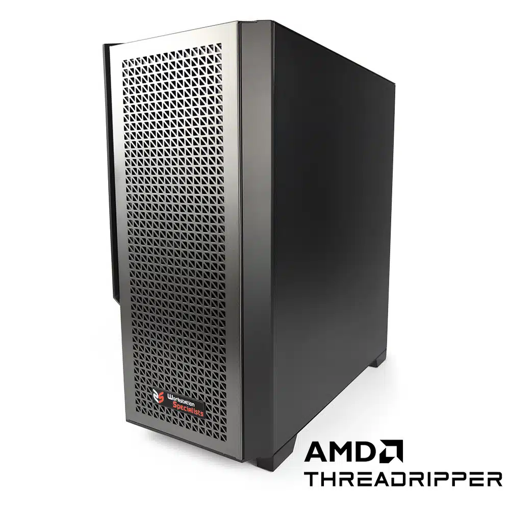 WS ART-TRX500 AMD Ryzen Threadripper 7000 Series Workstation Front Right 2 AMD Threadripper Logo v5