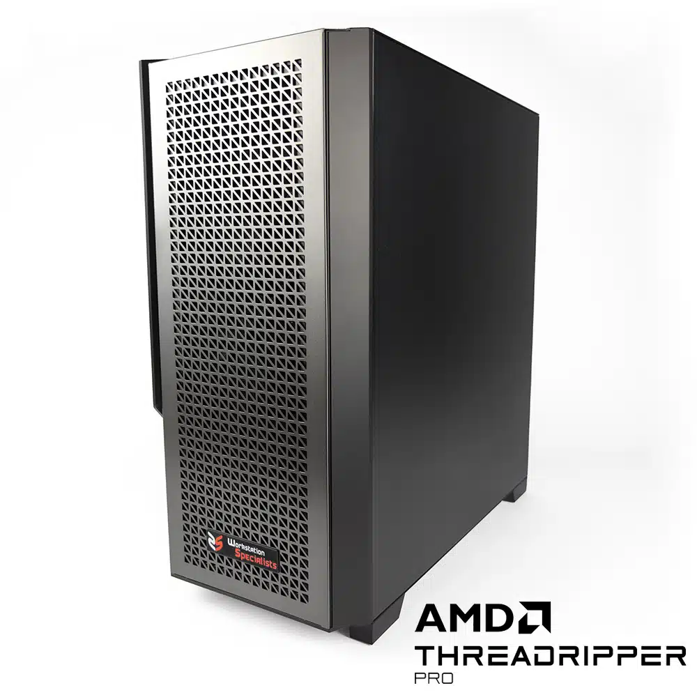 WS ARTP AMD Ryzen Threadripper Pro Workstation Front Right 2 AMD Threadripper Pro Logo v3