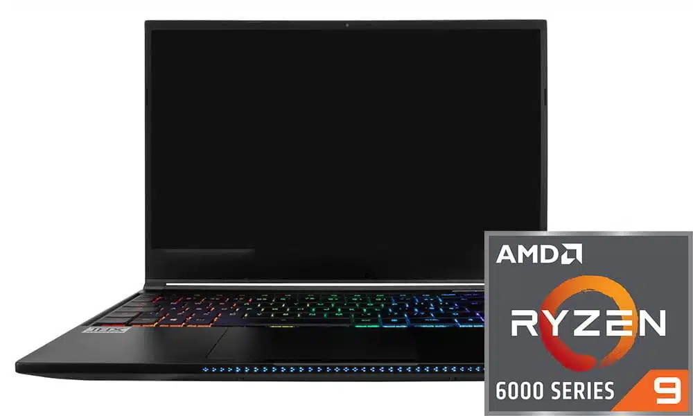 WS-M AR-T GM5RG7W Mobile Workstation AMD Ryzen R9-6900HX NVIDIA RTX 3070 Ti AMD Ryzen 6000 Series Logo Front