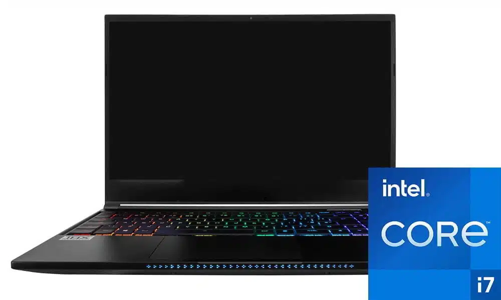 WS-M IC-T GM5AG7W Mobile Workstation Intel Core i7-12700H NVIDIA RTX 3070 Ti Intel Core i7 Logo Front