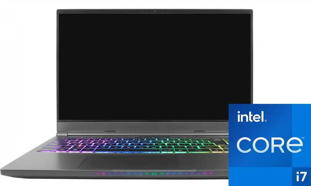 WS-M IC-T GM5AGIY Mobile Workstation Intel Core i7-12700H NVIDIA RTX 3080 Intel Core i7 Logo Front