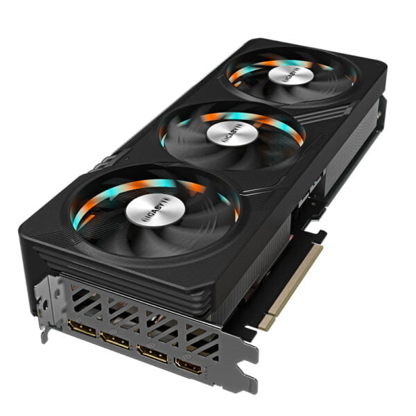 GIGABYTE GeForce RTX 4070 GAMING OC 12G Front Angled Ports