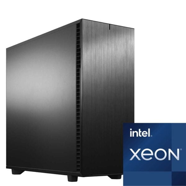 WS IXS-C7410-P2 4th Gen Intel Xeon Scalable Workstation Front Left Intel Logo