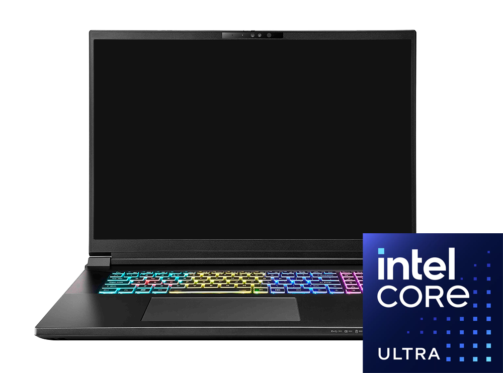 18 WS-M IC-C U9-275HX RTX 5070 Ti Clevo X580WNR-G Front Open Intel Logo
