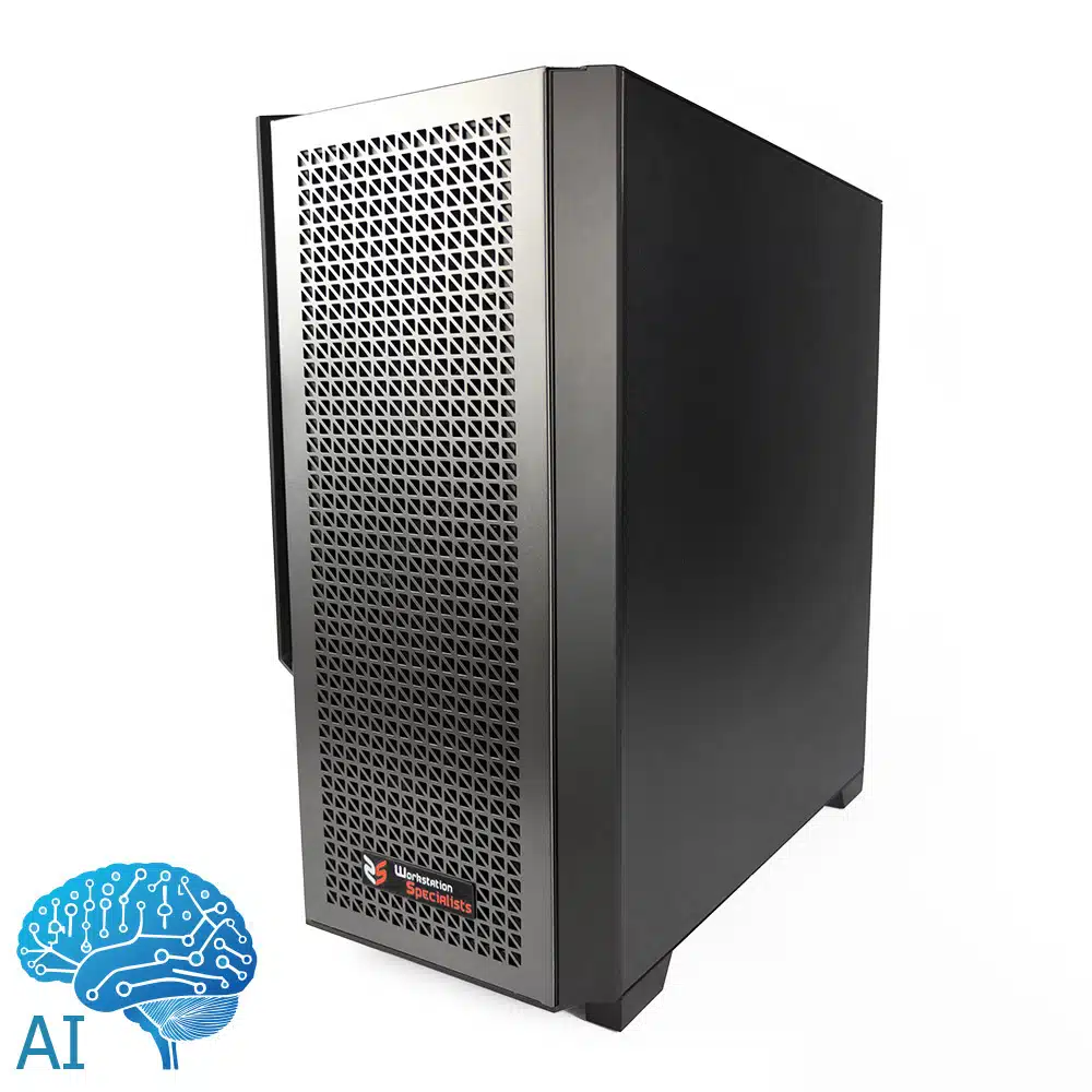 WS P20CE Preconfigured AI Workstation Front Right 4 Logo AI
