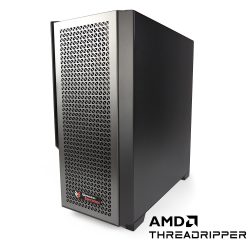 WS ART-TRX500 AMD Ryzen Threadripper 7000 Series Workstation Front Right 2 AMD Threadripper Logo v5